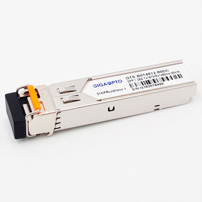 1000BASE-BX 1.25G BiDi SFP Transceiver Modulo TX1570nm/RX1490nm 80km LC SMF DOM