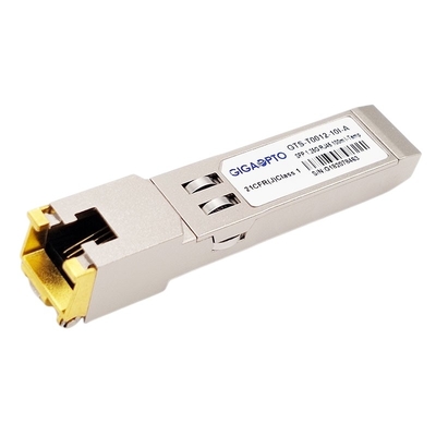 el módulo óptico 1000BASE T del transmisor-receptor de SFP del solo modo 1000Mbps reviste RJ-45 con cobre el 100m industrial