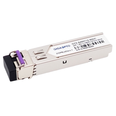 módulo del transmisor-receptor de los DOM LC del módulo 1000BASE BX TX1490nm RX1570nm los 80km SMF de 1.25G BiDi SFP