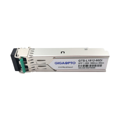 Duplex industrial LC SMF DOM Transceiver Module de 1000BASE-ZX 1.25G SFP 1550nm los 80km