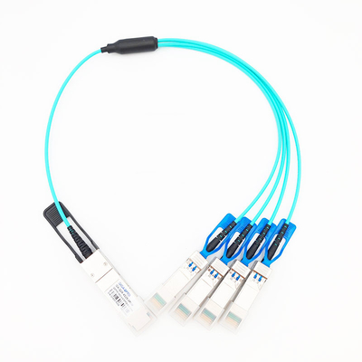 Cable óptico activo 100G QSFP28 del desbloqueo del paralelo a la fan hacia fuera AOC de 4x25G SFP28