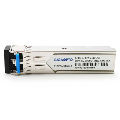 módulo del transmisor-receptor de 1.25G SFP 100GHz 1000BASE-DWDM C17~C61 los 40km DOM Duplex LC SMF