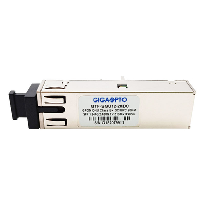 Explosión TX 1310nm 1.244G RX 1490nm 2.488G del receptáculo del SC UPC del transmisor-receptor SFF 2x10 de la clase B+ GPON ONU