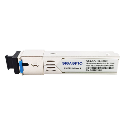 SC UPC los 20km DDM del transmisor-receptor TX1.244G/RX2.488G 1310nm TX 1490nm RX de la clase B+ GPON SFP del Ontario de la ONU