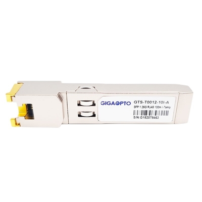 el módulo óptico 1000BASE T del transmisor-receptor de SFP del solo modo 1000Mbps reviste RJ-45 con cobre el 100m industrial