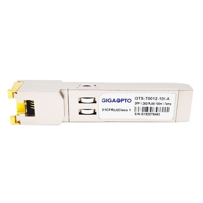 el módulo óptico 1000BASE T del transmisor-receptor de SFP del solo modo 1000Mbps reviste RJ-45 con cobre el 100m industrial