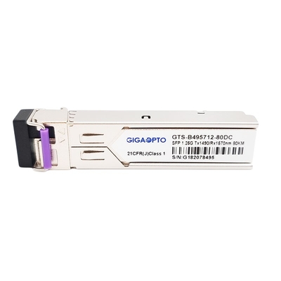 módulo del transmisor-receptor de los DOM LC del módulo 1000BASE BX TX1490nm RX1570nm los 80km SMF de 1.25G BiDi SFP
