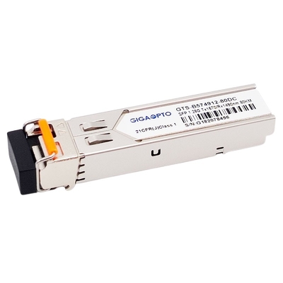 DOM del transmisor-receptor TX1570nm RX1490nm los 80km LC SMF de 1000BASE BX 1.25G BiDi SFP
