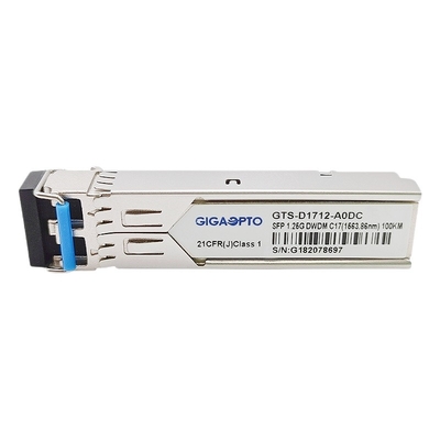 DOM ópticos SMF LC del C17 C61 100GHz del transmisor-receptor el 100km de 1.25Gbps 1000BASE DWDM SFP