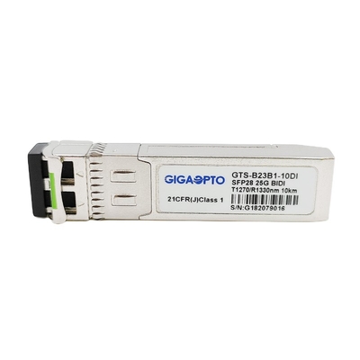 DOM ópticos 1270nm TX 1330nm RX del módulo el 10km LC del transmisor-receptor del WDM SFP28 industriales