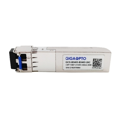 DOM de fibra óptica duales del transmisor-receptor TX1310nm RX1490nm LC los 20km de 100BASE BIDI CSFP