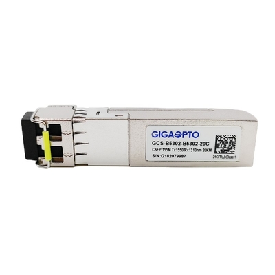 DOM ópticos bidireccionales duales del transmisor-receptor TX1550nm RX1310nm LC los 20km de SFP del acuerdo 100Mbps