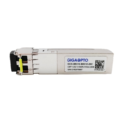 Sola fibra de 1.25G BIDI CSFP del módulo dual del transmisor-receptor LX TX1550nm RX1310nm SMF los 20km Sfp