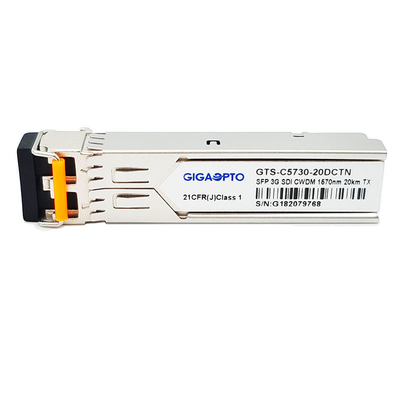 transmisor video no MSA 1270nm 1610nm los 20km SMF LC DDM del transmisor-receptor CWDM de 3Gbps DVI SFP solo