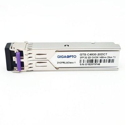 transmisor video MSA 1270nm-1610nm los 20km SMF LC DDM del transmisor-receptor CWDM de 3Gbps DVI SFP solo