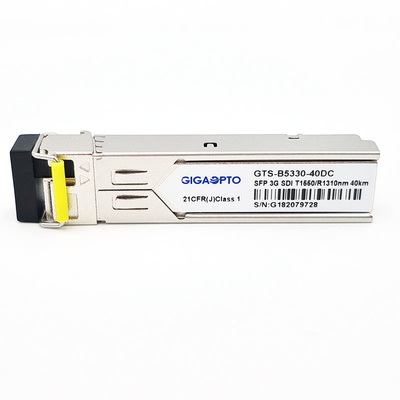 módulo de receptor del transmisor de 3Gbps MSA SMPTE SFP BiDi TX1550nm RX1310nm los 40km para SD/HD/3G-SDI LC SMF DDM