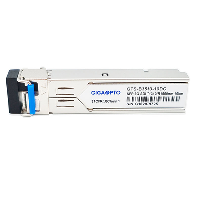 módulo video del transmisor-receptor de 3Gbps MSA Digital SFP BiDi 1310nm TX 1550nm RX el 10km para SD/HD/3G-SDI