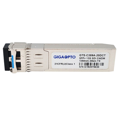 DOM MSA Pinout del transmisor los 20KM LC del transmisor SFP+ Tx 1270~1450nm DFB de 12G SDI CWDM